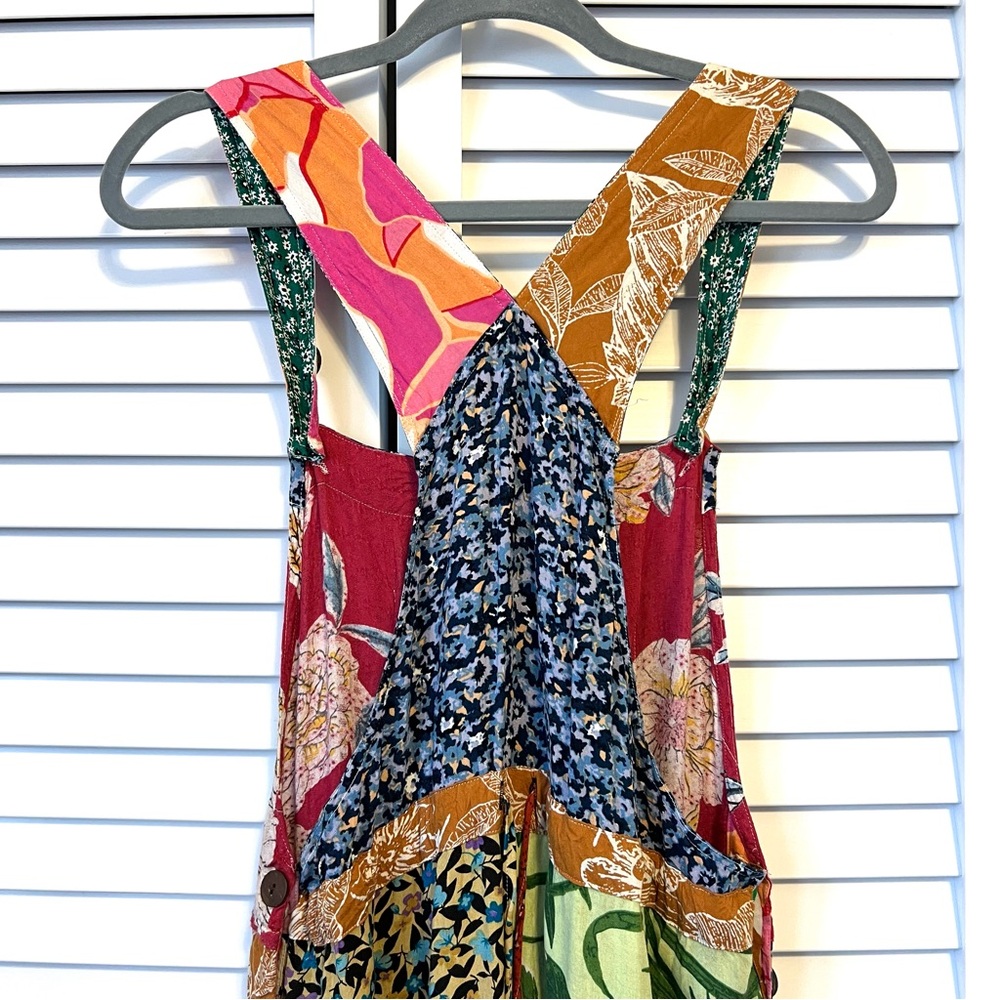 Sacred Threads Multicolor Patchwork Overalls Jump… - image 8